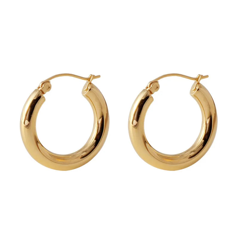 LByzHan 925 Sterling Silver Retro Hoop Earrings For Women Personality French Fashion Ear Buckles E-045